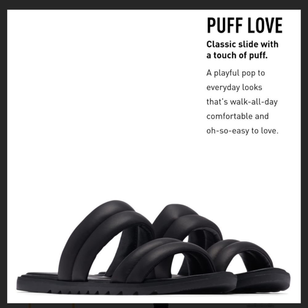 NEW Sorel Women’s Ella II Puff Slide Black Size 7.5